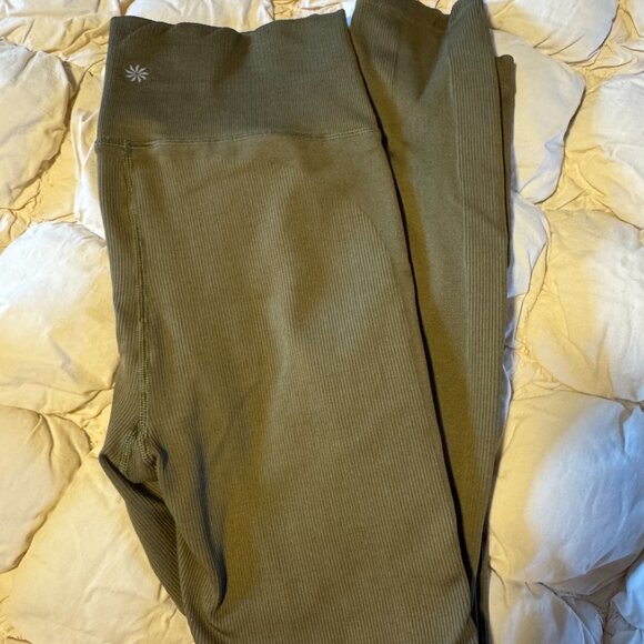 Aurora Seamless Tight Ribbed Leggings Acacia Olive Green - Picture 2 of 5